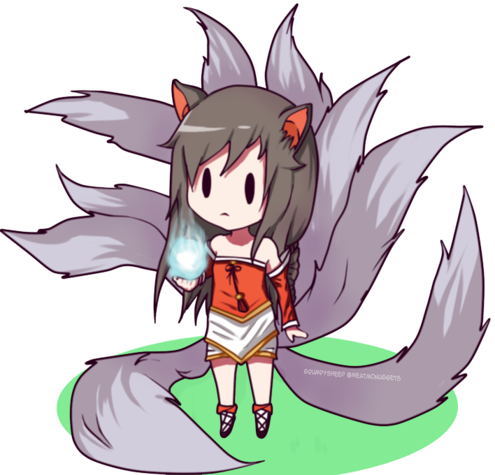 League Of Legends Ahri Chibi (708x680), Png Download