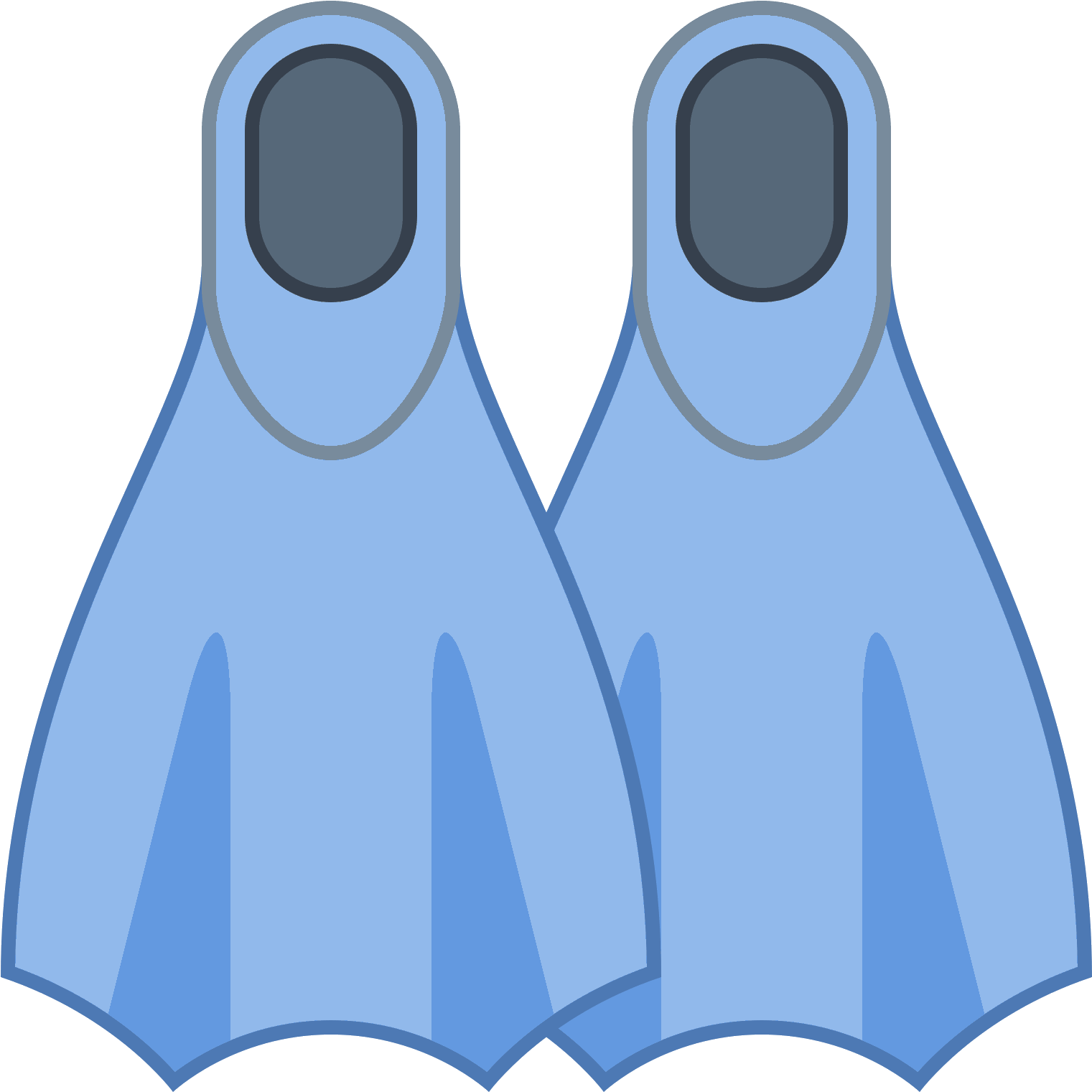 It Is A Pair Of Flippers, With A Oval Section On The - Flippers Clipart (1600x1600), Png Download