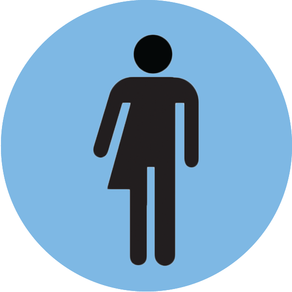 Restroom Signs - Mens Room Ladies Room (601x600), Png Download