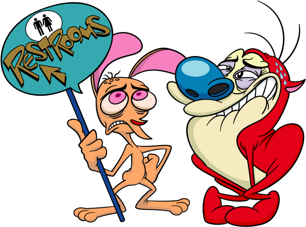 Ren And Stimpy Images Ren And Stimpy Bathroom Sign - Nickelodeon Studios Ren And Stimpy (1037x771), Png Download