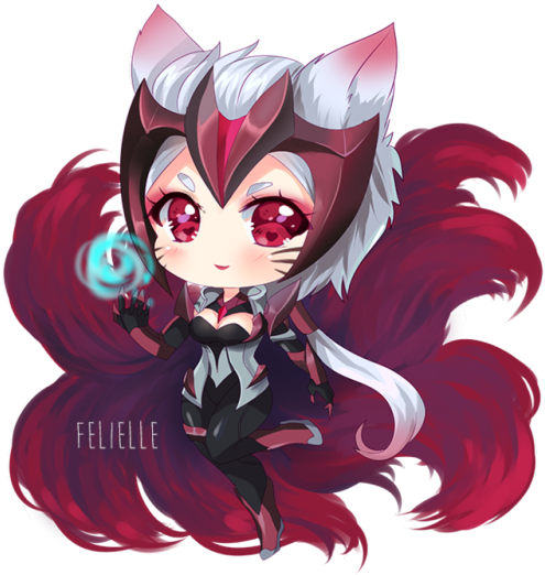 ) Chibi Challenger Ahri - Challenger Ahri Chibi (500x531), Png Download