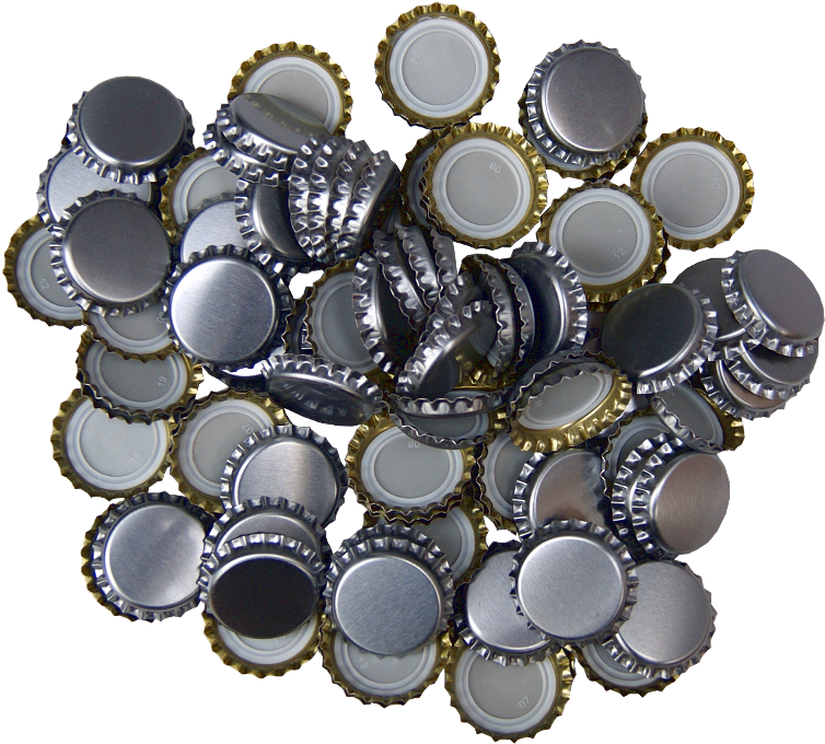 100 Silver Crown Caps - 100 X Crown Caps - Silver - Home Brew (800x800), Png Download