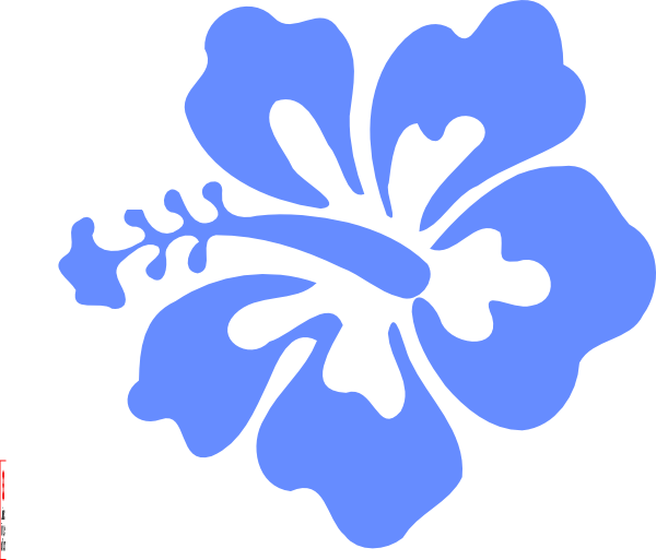 Blue Flower Clipart Hibiscus Flower - Hibiscus Clip Art (600x513), Png Download