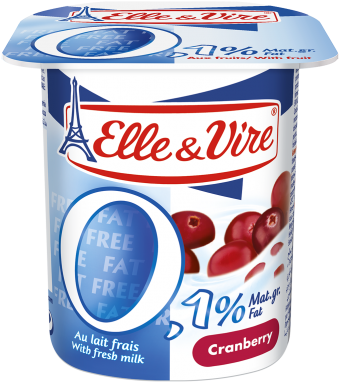 Cranberry - Elle And Vire Strawberry Yogurt (355x400), Png Download