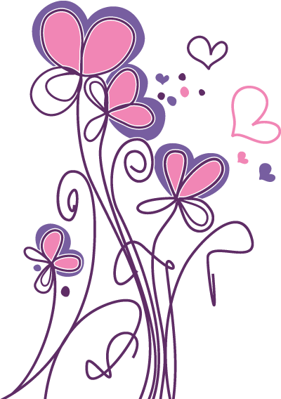 Flores Con Corazones Vinilo (600x600), Png Download