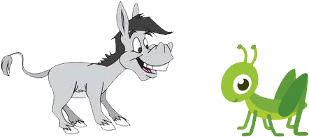 Aesop S The Ass And Famous Moral - Ass And The Grasshopper (500x273), Png Download