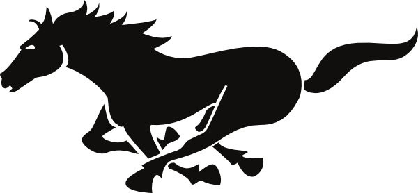 Clipart Transparent Enlarged Clip Art At Clker Com - Mustang Horse Silhouette Png (600x278), Png Download