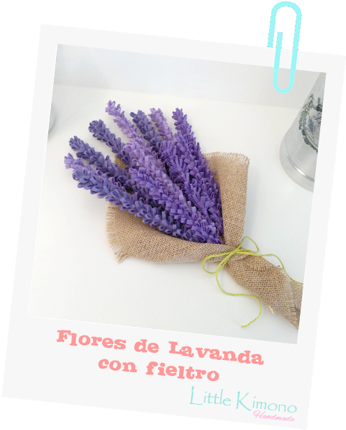 Flores De Lavanda Con Fieltro - Flores De Lavanda De Fieltro (630x626), Png Download