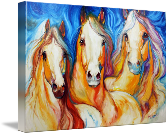 Spirits Three Equine Art By Marcia Baldwin By Marcia - Marcia Baldwin Prints (650x517), Png Download