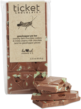 Grasshopper Pie Chocolate Bar - Ticket Chocolate Beloved Bar - Cherry Hazelnut Stuffing (720x540), Png Download
