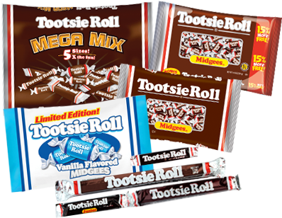 Tootsie Rolls - Tootsie Roll Vanilla Midgees (400x354), Png Download