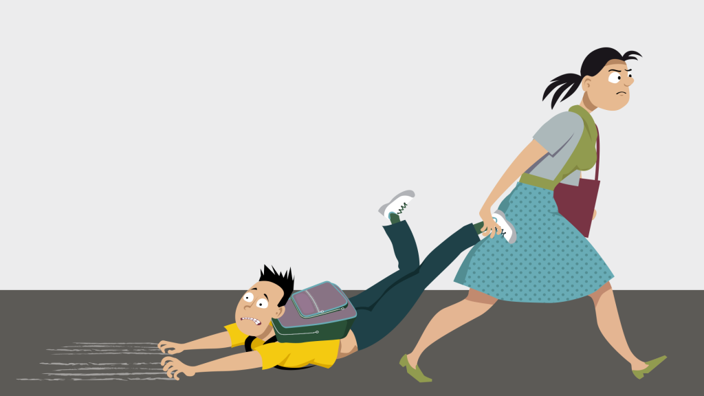 How To Have A Happy Academic Year With Happy Children - Kid Being Dragged To School (1024x576), Png Download