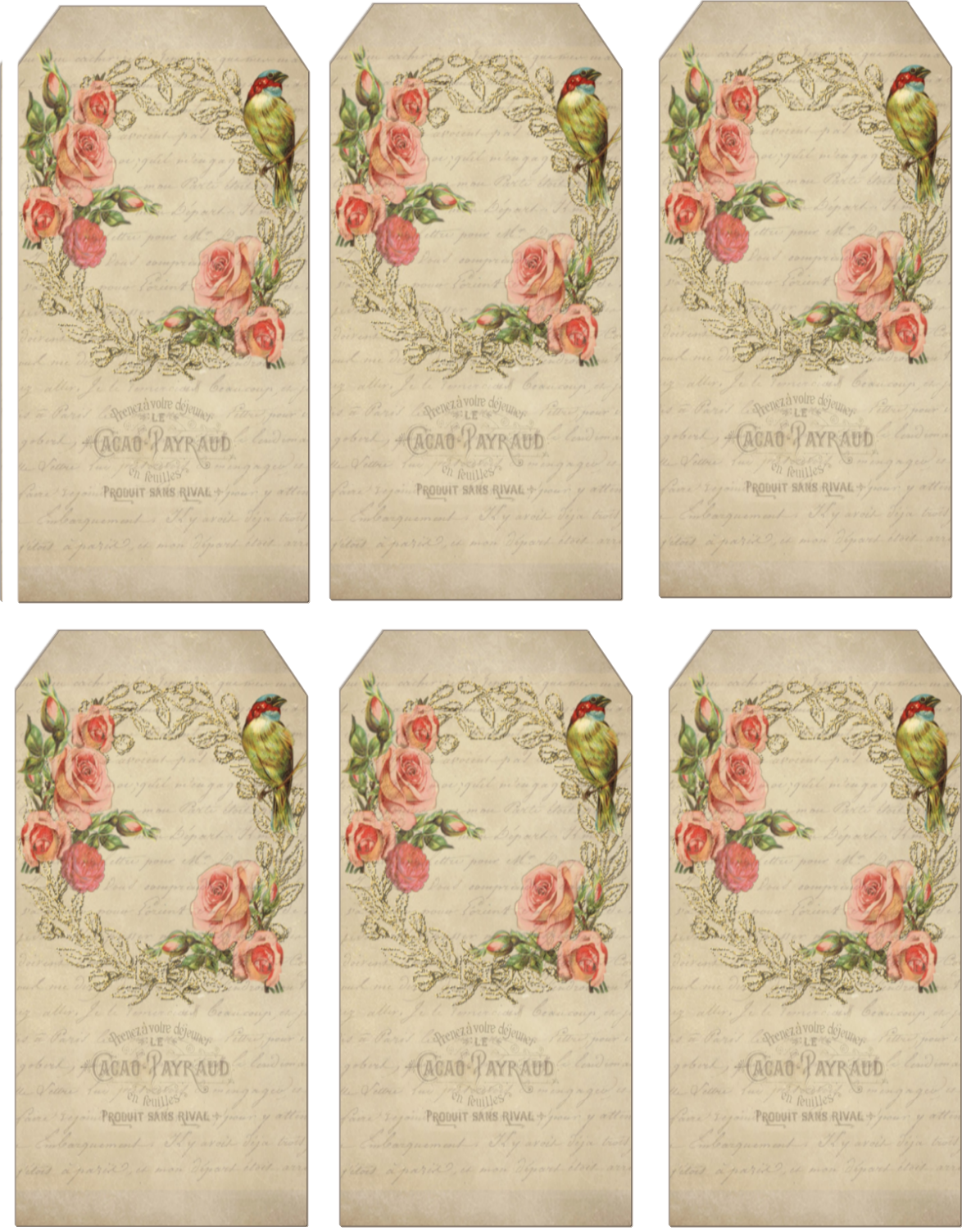 Paper Crafts Vintage Pieces For Collage/altered Art - Tags Vintage (1174x1504), Png Download