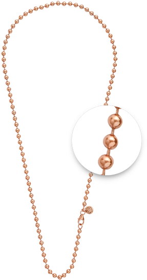 Nikki Lissoni Ny03rg 4mm Ball Chain Necklet Rose Gold - Nikki Lissoni Gold-plated 3mm X 42cm 16in Chain (600x600), Png Download