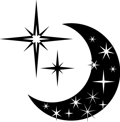 Moon & Stars Wall Sticker - Sun Moon And Stars (416x425), Png Download