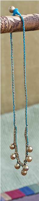 Dhokra Necklace Ball Chain Light Blue - Beautiful Beads (500x650), Png Download
