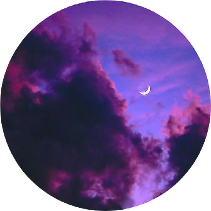 Tumblr Aesthetic Pastel Space Stars Moon Png Aesthetic - Dark Clouds With Moon (670x670), Png Download