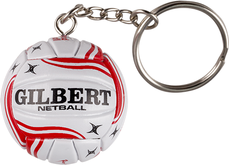 Gilbert Netball Keyring - White And Red Mitre Netball (450x450), Png Download