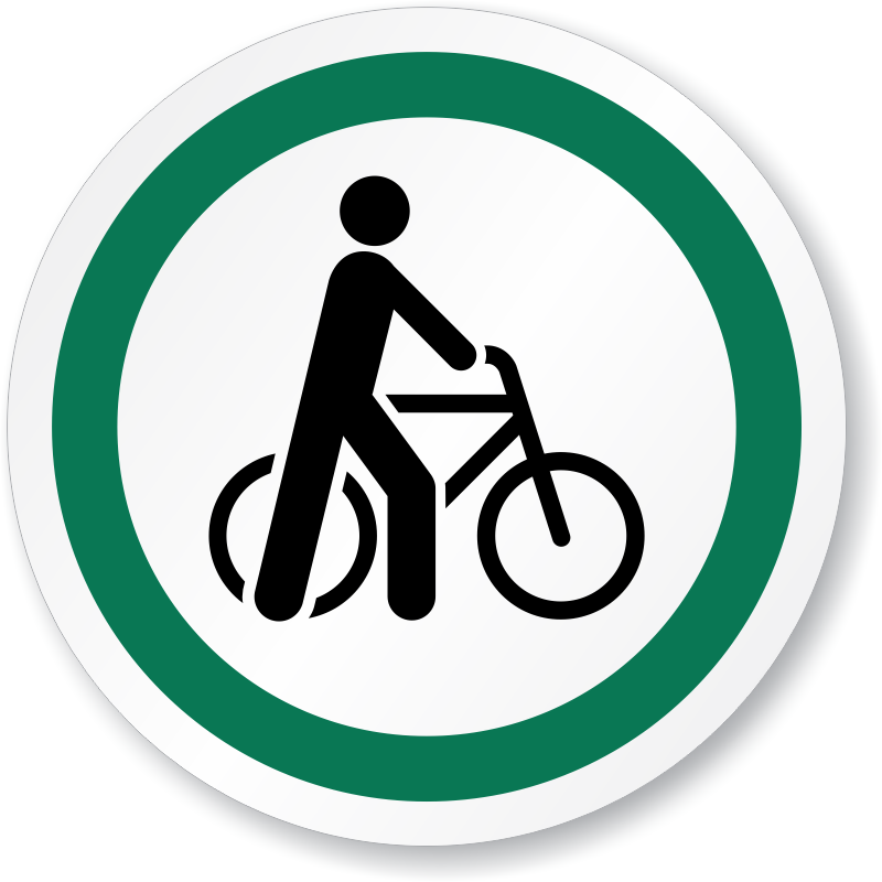 Walk Your Bike Icon - Walk Your Bicycle On Sidewalk (800x800), Png Download