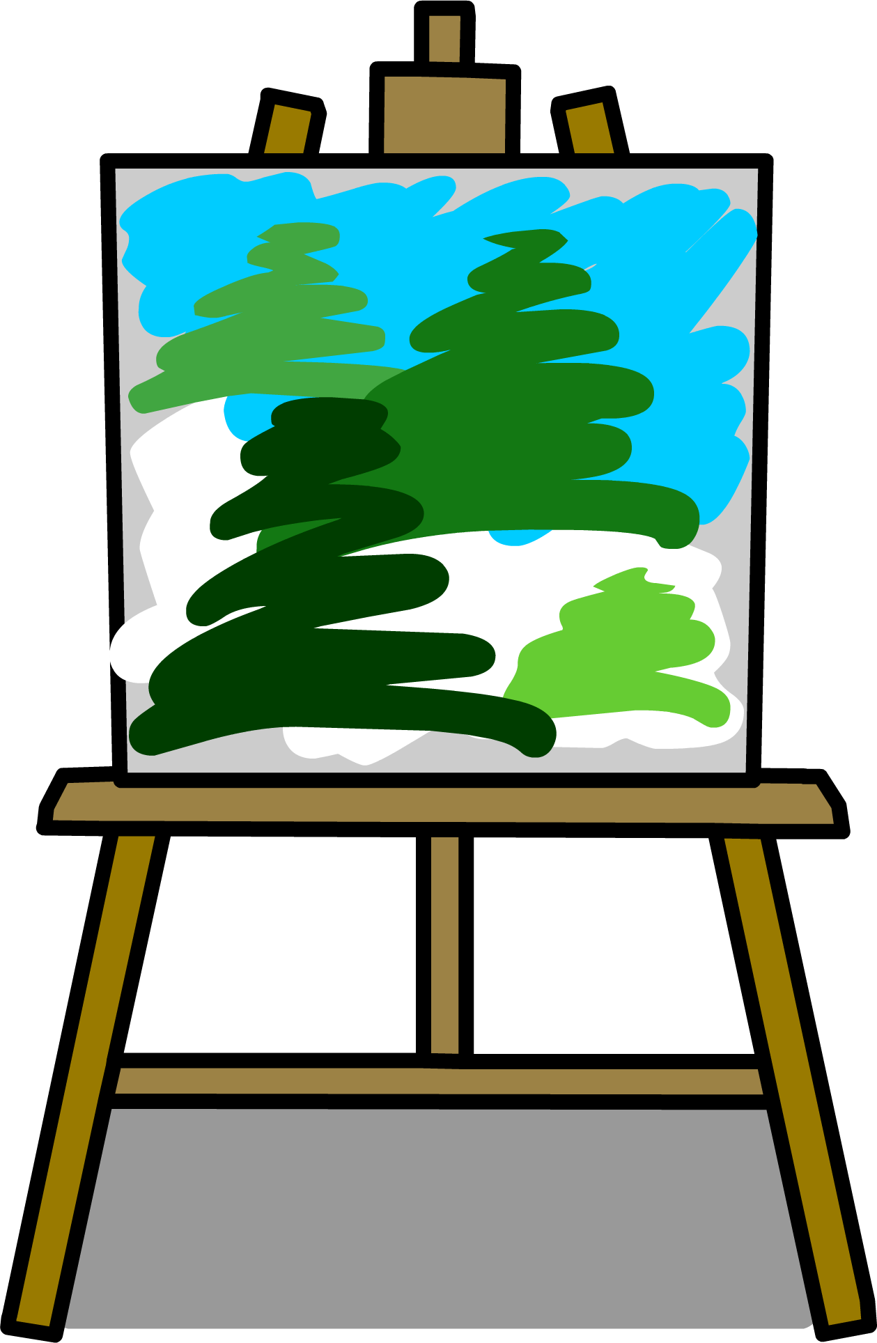 Easel Sprite 002 - Caballete Con Lienzo Dibujo (1259x1928), Png Download
