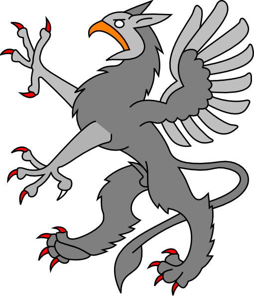Griffin Grey Clip Art - Griffin Heraldry (510x596), Png Download