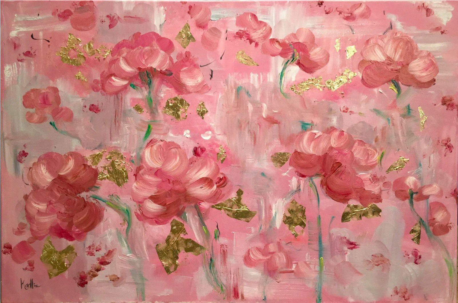 "abstract Wild Poppies Red And Pink\ - Garden Roses (1600x1600), Png Download