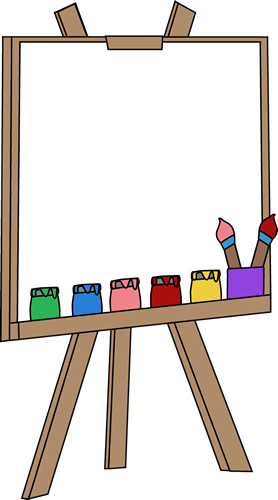 Blank Paint Easel Clip Art Blank Paint Easel Image - Girl Painting Free Clip Art (278x500), Png Download