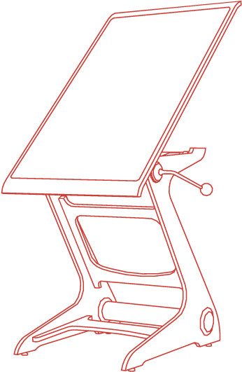 Red Outlined Easel - Portable Network Graphics (415x604), Png Download