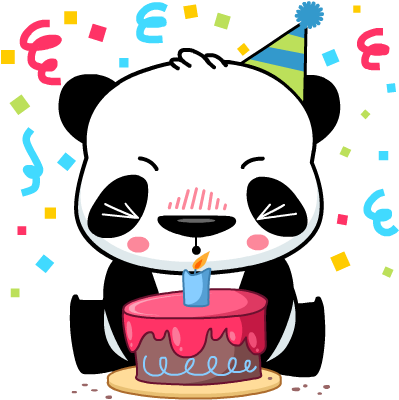 Happy Birthday Panda Love (417x417), Png Download