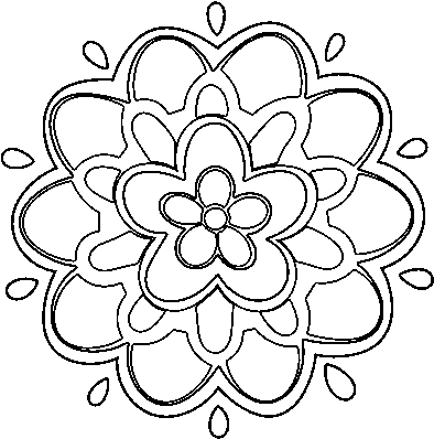 Drawing Flowers Mandalas 72 - Circle (600x470), Png Download
