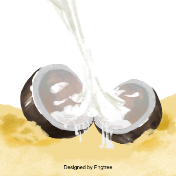 Cartoon Hand Painted Coconut Design, Cartoon, Hand - Computed Tomography (360x360), Png Download