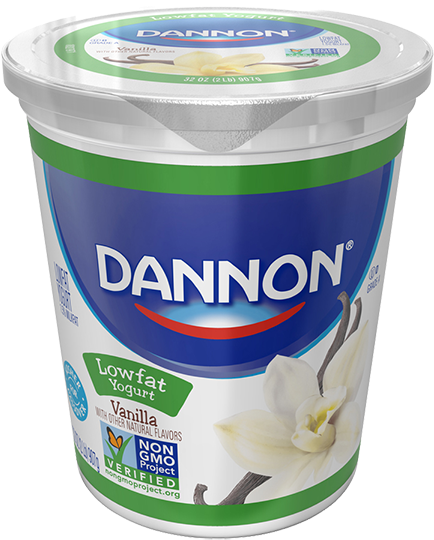 Dannon Vanilla Lowfat Yogurt Quart - Large Dannon Vanilla Yogurt (433x556), Png Download