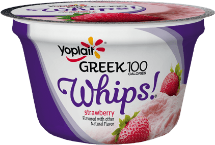 Strawberry - Yoplait Greek 100 Whips (433x433), Png Download