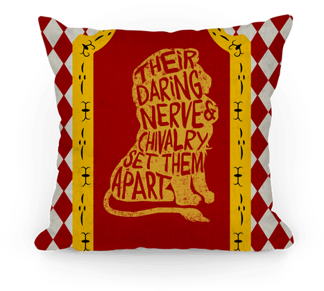 Their Daring Nerve & Chivalry Set Them Apart Pillow - Gryffindor Pillow (484x484), Png Download