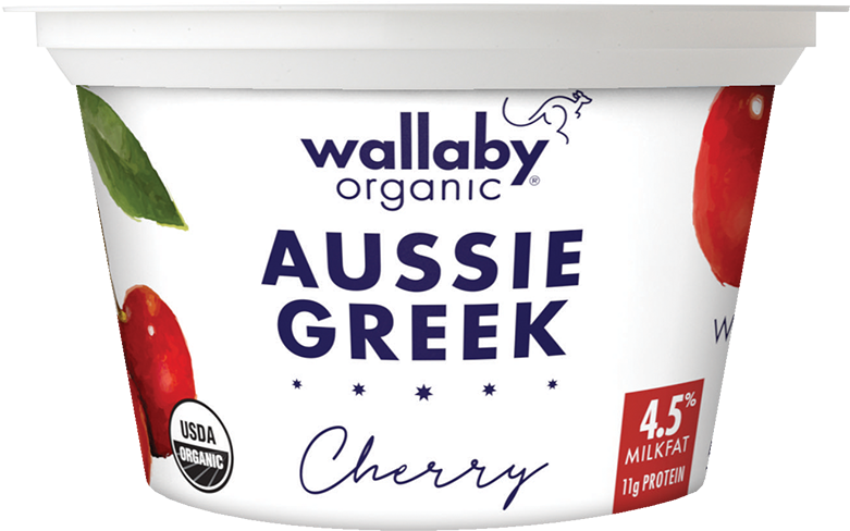 Wallaby Cherry Organic Whole Milk Greek Yogurt - Wallaby Greek Yogurt (800x507), Png Download