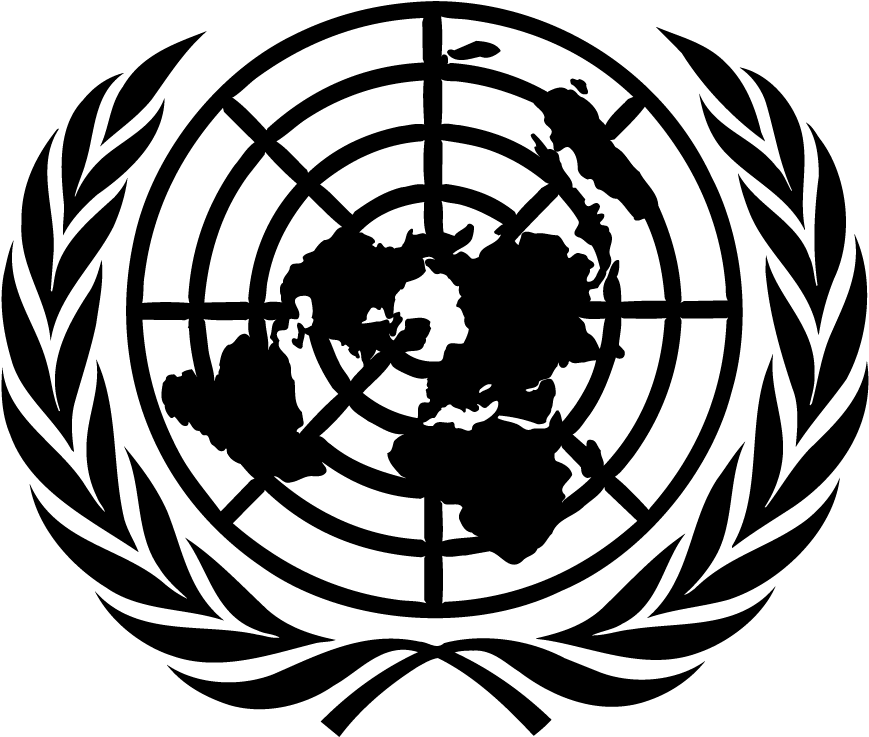 Un Logo Black - United Nations Logo Black And White (732x622), Png Download