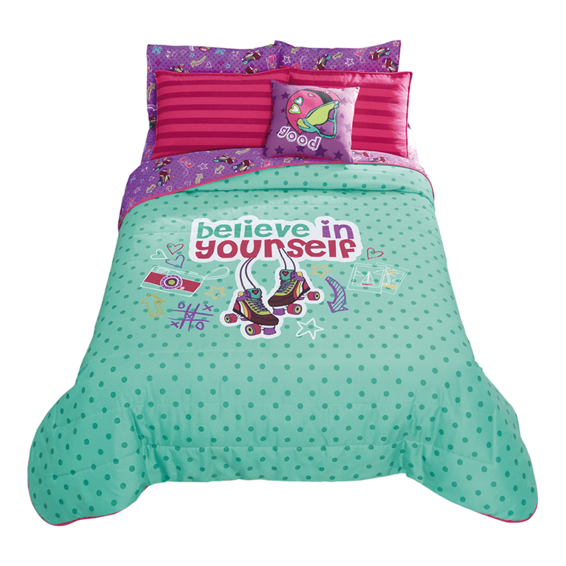 Girl Bedding Set "roller Skates" Reversible Guarantee* - Sport Skates Cute Girls Reversible Comforter Set (800x800), Png Download