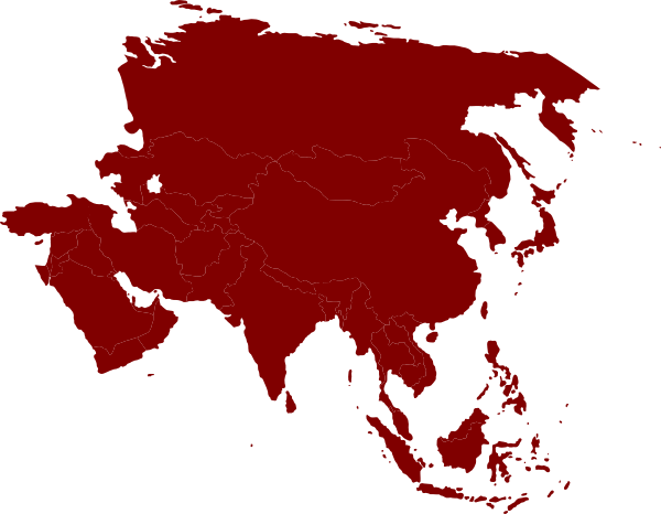 Asia Map - Asia Continent (600x466), Png Download