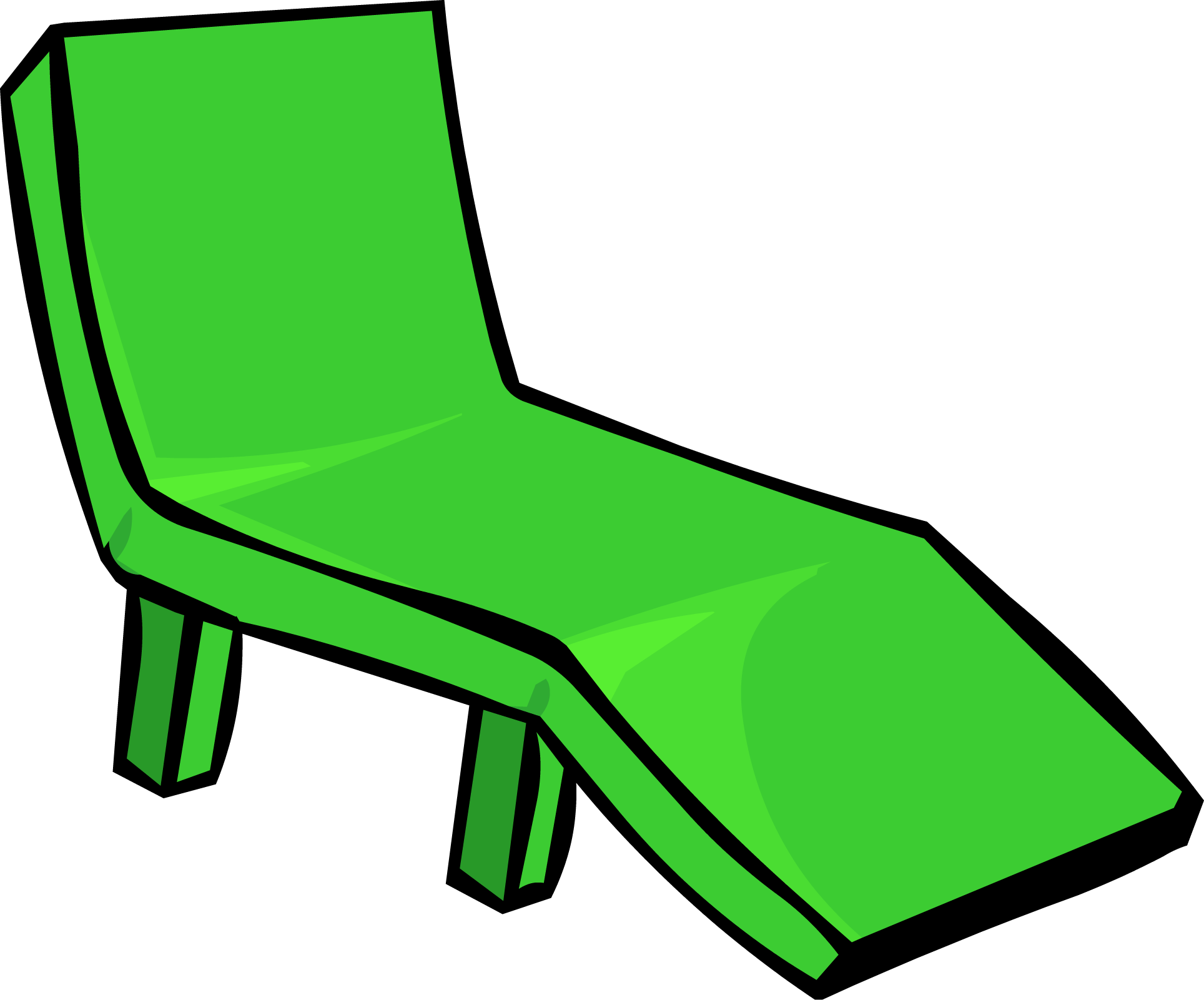 Green Deck Chair - Club Penguin Lounge Chair (1928x1601), Png Download