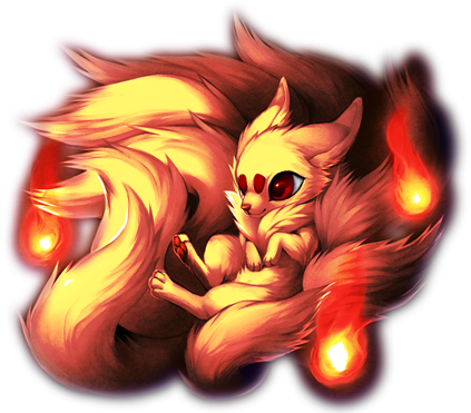 Resultado De Imagen Para Zorro De 9 Colas Bebe Dragon - Zorro De 9 Colas Bebe (430x370), Png Download