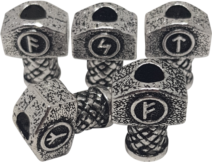 Mjölnir Large Rune Beard/hair Ring - Bracelet (683x1024), Png Download