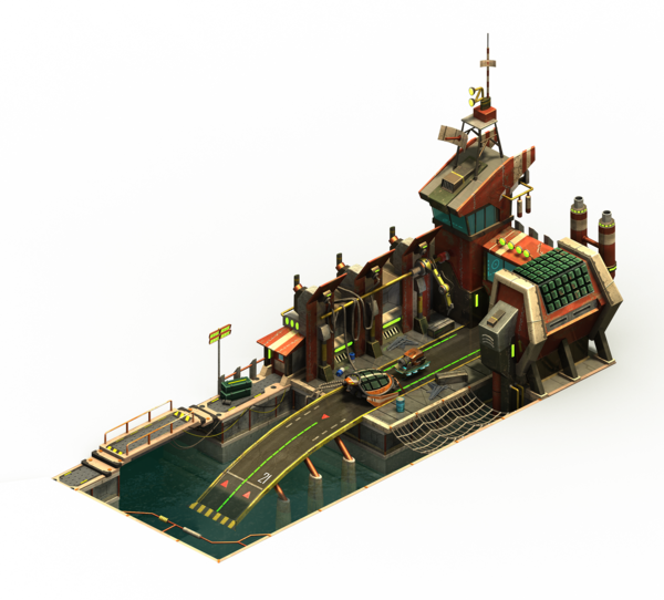 Turturret Dock - Forge Of Empires Oceanic Future New Military Units (600x542), Png Download