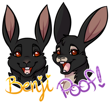 Benji & Poof - Cartoon (374x347), Png Download