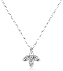 Ivy Leaf Silver Necklace - Van Cleef Clover Necklace With Diamonds (350x350), Png Download