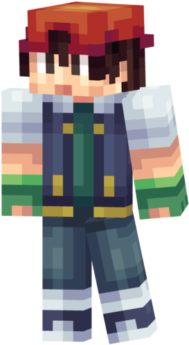 Ash Ketchum Johto Minecraft Skin (640x640), Png Download