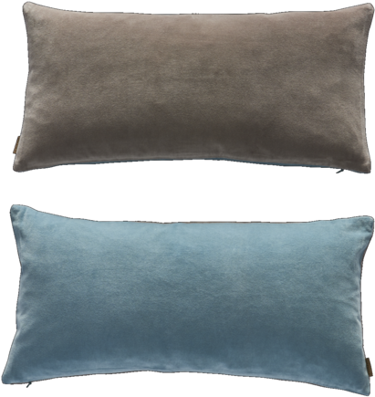 Lia Cushion In Tourmaline & Grey Brown Design By - Oyoy Lia Pude, Blå/brun 30 X 60 Cm. (454x480), Png Download