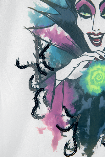 Ausvvli Maleficent Langarmshirt Grau Meliert/weiß 60% - Illustration (500x500), Png Download