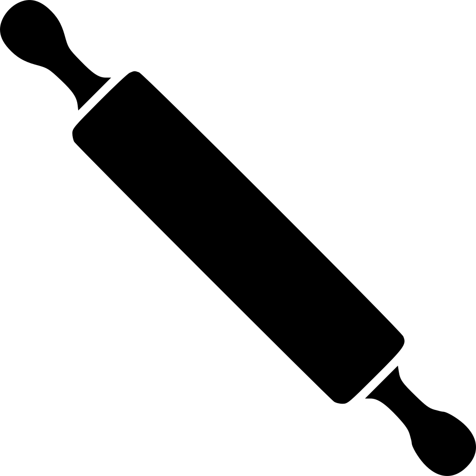 Rolling Pin - - Black And White Rolling Pin Clipart (980x980), Png Download