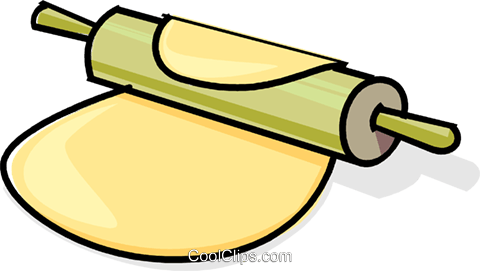 Rolling Pin And Dough Royalty Free Vector Clip Art - Flattend Dough With Rolling Pin Clip Art (480x271), Png Download
