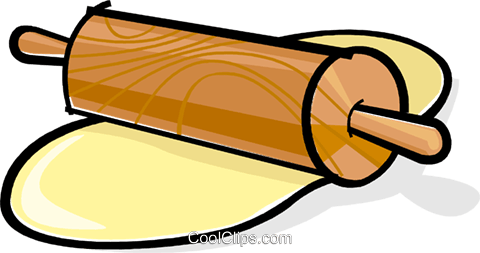 Rolling Pin With Dough Royalty Free Vector Clip Art - Rolo De Massa Vetor Png (480x253), Png Download